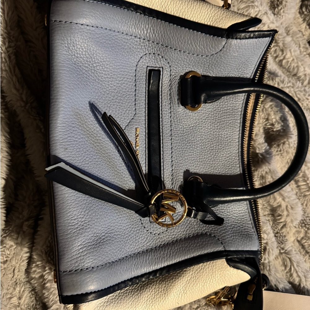 Michael Kors Blue and White Women's leather Bag